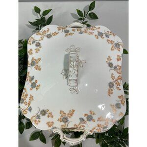 Antique H&C Limoges France Porcelain Covered Vegetable Tureen Dish Floral Design